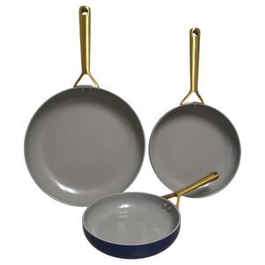 Member's Mark 3-Piece Modern Ceramic Fry Pan Set, Navy